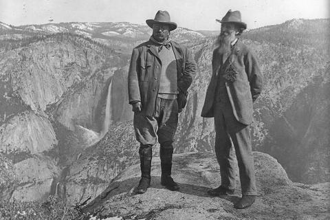 Historic photo of Teddy Roosevelt and John Muir